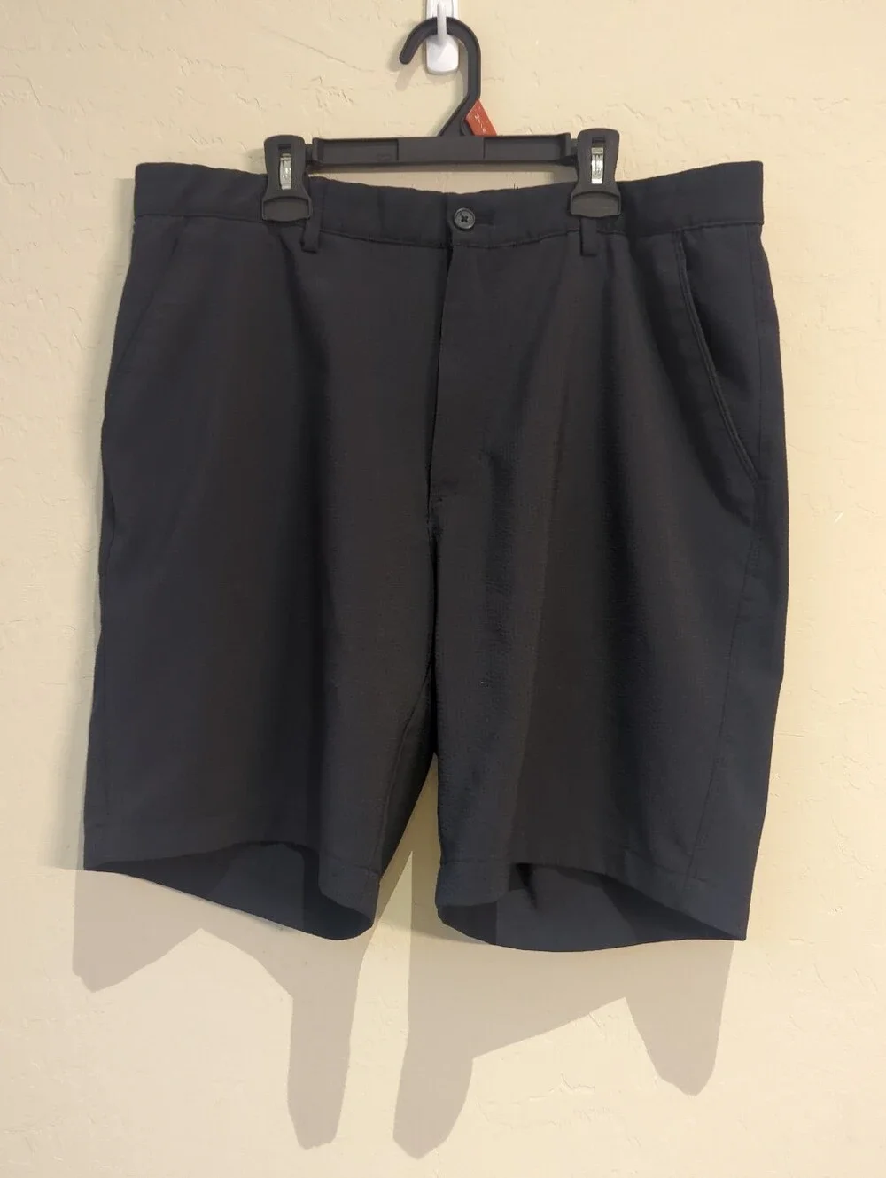 Greg Norman Golf Shorts Mens Sz 36 Pockets Zip Closure Navy